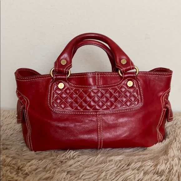 Auth Celine Boogie Red Leather Handbag - Picture 3 of 16